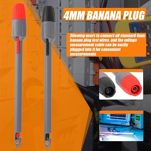 Heavy Duty Wire Piercing Probe Insulation Piercing Clip Set with 4mm Push Banana Plug for Multimeter Test Leads Multi Testers Needle Accessories