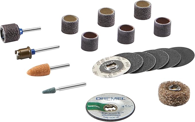 Dremel EZ727-01 EZ Lock Sanding & Grinding Rotary Tool Accessories Kit, 18-Piece Assorted Set - Perfect for Detail Sanding and Sharpening