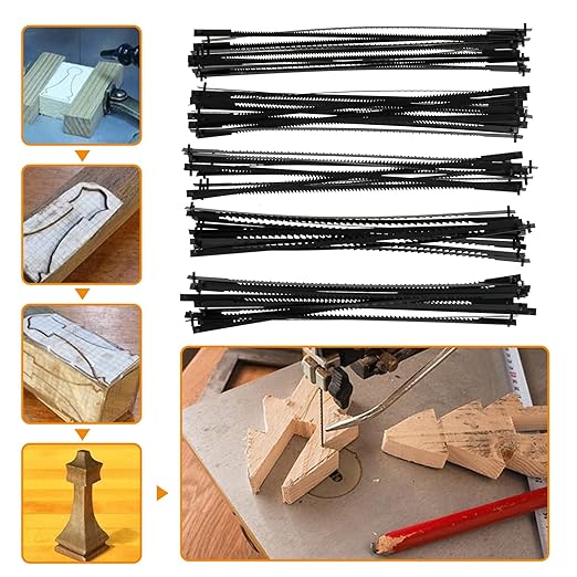 60Pcs 5-Inch Scroll Saw Blade Pin End Replacement for Wen 3921 3923, Dremel, Craftsman, Penn State, Delta, Ryobi and All 15in.and 16in.Scroll Saw for Wood