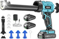 SEESII Cordless Caulking Gun, 21V Battery Powered Caulk Gun, Electric Caulking Gun w/2 x 2.0Ah Batteries, 9Pcs Caulk Remover Tool, LED Light, Auto Retract, Adhesive Gun Kit for Filling, Sealing