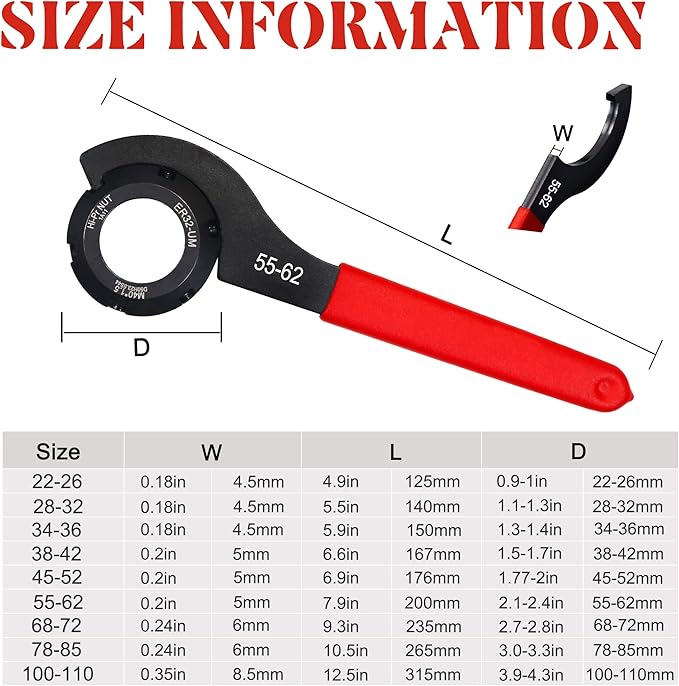 9Pcs Coilover Spanner Wrench Set, Universal Spanner Wrenches Motorcycle Shock Wrench Adjustable Carbon Steel Coil Over Adjustment Tool (Red)