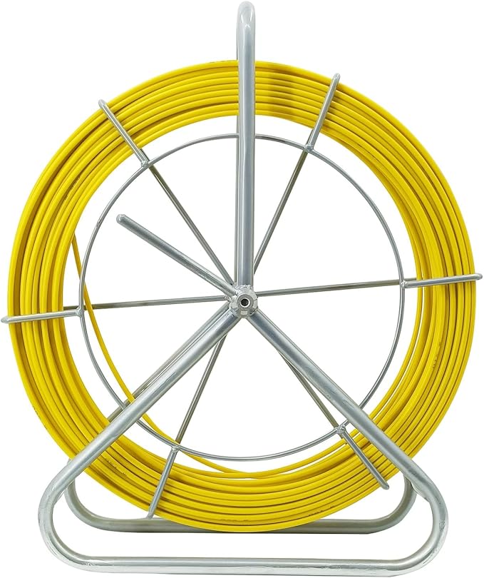 6MM 350FT Fiberglass Fish Tape Reel Wire Cable Running Rod Duct Rodder Fish Tape Cable Pulling Rod with Continuous