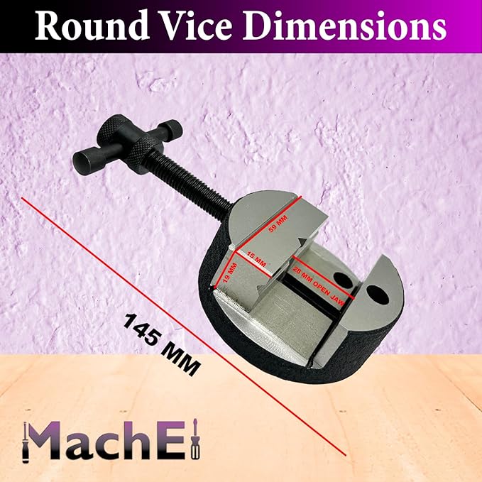 MachEl 4"/100mm Precision Rotary Table with 80mm Round Vice and Clamping T-Nut Bolts – Ideal for Horizontal and Vertical Milling and Indexing