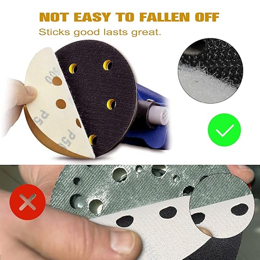 100PCS 5 Inch 8 Hole Sanding Discs 120 Grit,Gold Round Hook and Loop Sandpaper for Random Orbital Sander