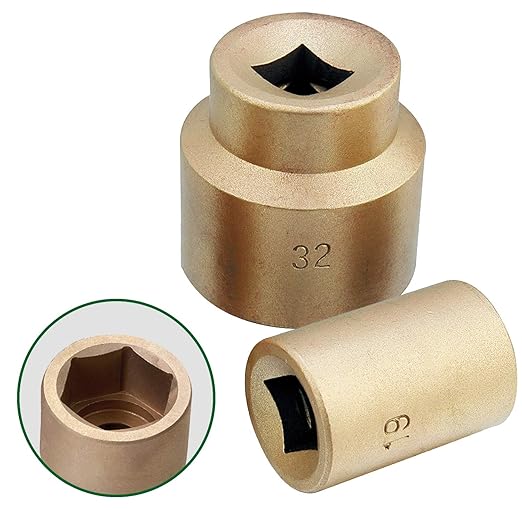 CS Unitec | Non-Sparking & Non-Magnetic Aluminum Bronze Impact Socket Set | 2-1/8 inch 6 Point Socket, 3/4 inch Drive