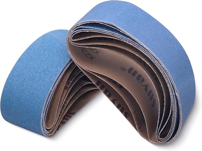 12 Pack 3 x 18 Inch Zirconia Sanding Belts, 3x18 Belt Sander Sanding Belts, 3 Each of 40/60/80/120 Grits Belt Sander Paper Assortment for Metal Wood