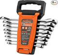 HORUSDY 8-Piece Metric Ratcheting Wrench Set | Ratchet Combination Wrench Set with Organizer | 72-Teeth | 8mm - 17mm | Chrome Vanadium Steel