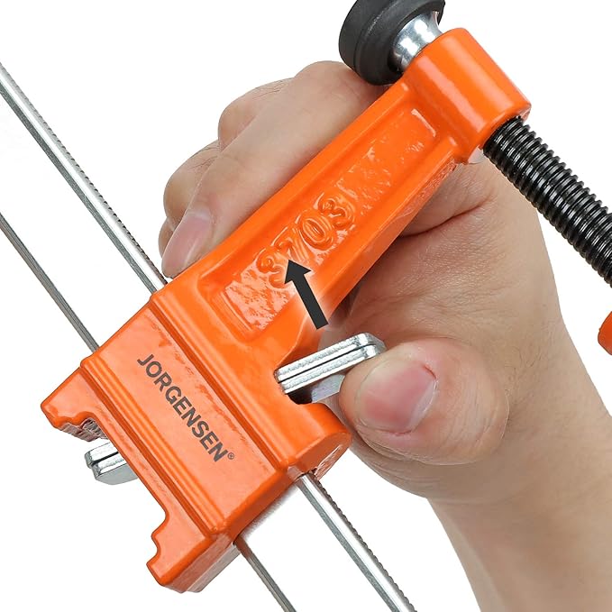 Jorgensen 2-pack Medium Duty Steel Bar Clamp Set with 600 lbs Load limit, 24-inch