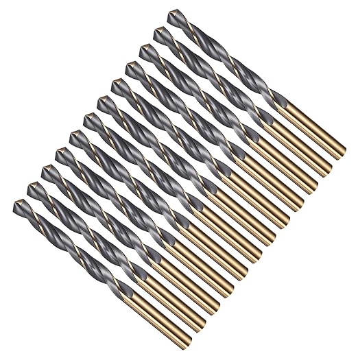 Drill Bit, 8.5mm Cutting Diameter, 4341 HSS Cutting Angle Number Jobber Bits - (Applications: for Drilling Soft Metal Plastic Wood), 12-Pieces