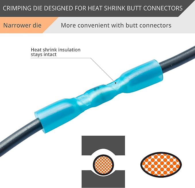 Wirefy Crimping Die for Heat Shrink Butt Connectors - 22-8 AWG