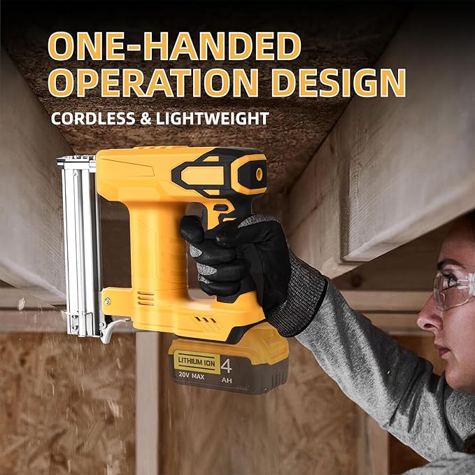 18 Gauge Brad Nailer/Narrow Crown Stapler Compatible with Dewalt 20V MAX Battery(NO Battery) 2 in 1 Cordless Nail Gun with 1000 Nails and 1000 Staples for Home Improvement, DIY and Woodworking