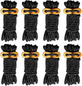 8 Pack 4mm Guy Lines Ultralight Tent Cords with Aluminum Adjuster Tensioner Outdoor Camping Guylines Ropes for Tent Tarp,Climbing,Hiking Backpacking (Black)