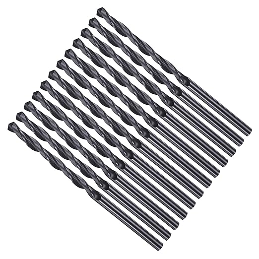 Drill Bit, 2.9mm Cutting Diameter, 4241 HSS Nitriding Black 118° Cutting Angle Versatile Jobber Bits - (Applications: for Drilling Plastic Wood Soft Metal), 12-Pieces