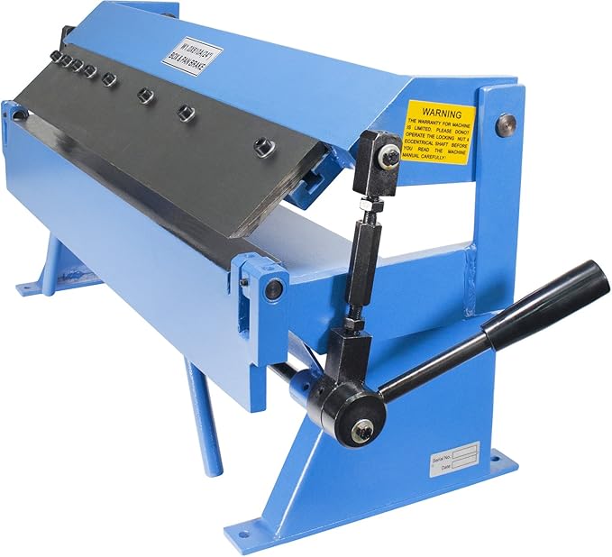 Erie Tools 24" Pan and Box Brake with Adjustable Removable Fingers 20-Gauge Steel / 16-Gauge Aluminum Capacity 0–135° Bend Range Bench Top Sheet Metal Brake for Forming Bending & Fabrication