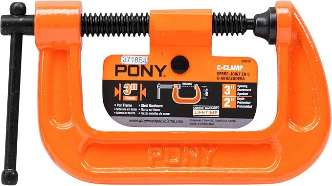 Pony Jorgensen 2630 3-Inch C-Clamp, Orange