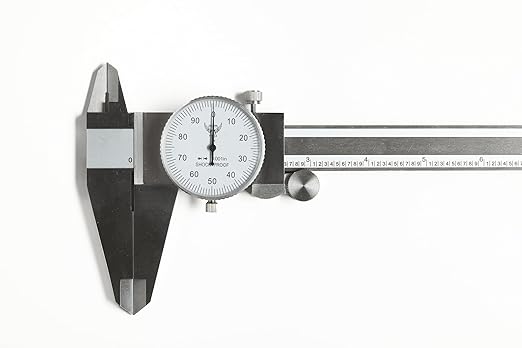 PEC Dial Caliper 0-12 Inch, Stainless Steel Precision Measuring Tool with Shock-Proof Dial, High Accuracy ±0.001"
