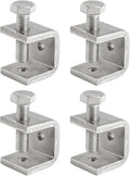 Mini C Clamps Stainless Steel 0.83 Inch for Working, Heavy Duty Small U Clamps for Metal Mounting, Universal Desk Clamp with Stable Wide Jaw Opening/I-Beam Design (4pcs)