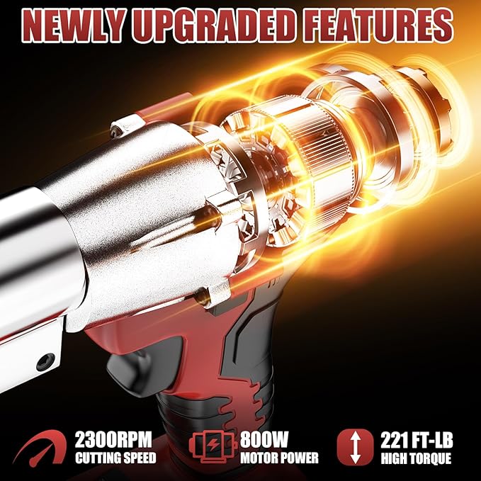 Cordless Sheet Metal Cutter Brushless for Milwaukee 18v Battery(Tool Only), Metal Shears 360 Degree Pivoting Head, Electric Metal Scissors for Cutting Stainless Sheet, Metal, Iron, 221 Ft-Lbs Torque