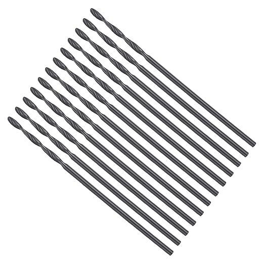 Drill Bit, 1mm Cutting Diameter, 4241 HSS Nitriding Black 118° Cutting Angle Versatile Jobber Bits - (Applications: for Drilling Plastic Wood Soft Metal), 12-Pieces