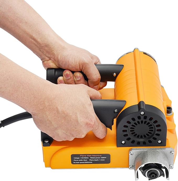 4580W Concrete Planer Electric Wall Planer Handheld Power Planer Wall Machine Planing Adjustable Depth 1-4mm for Drywall and Plaster Homes,Decoration Industries,Construction Sites