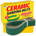 6 Pack 2 x 48 Inch Zirconia Ceramic Sanding Belts Kit – 40, 60, 80, 100, 120, 180 Grits Premium Metal Grinding Belts for Knife Sharpening, Stock Removal, and Bevel Work
