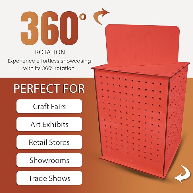 TORCHED DISPLAYS Rotating Pegboard Display… (Red)
