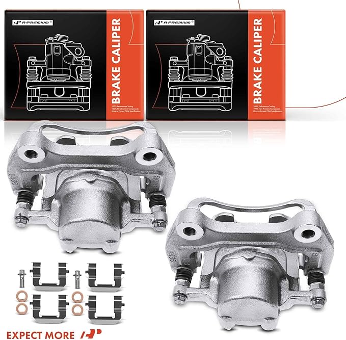 A-Premium Front Disc Brake Caliper Assembly with Bracket Compatible with Select Buick, Cadillac, Chevy and GMC Models - Malibu, LaCrosse, Regal, Impala, ELR, Equinox, Terrain, Allure, Cascada