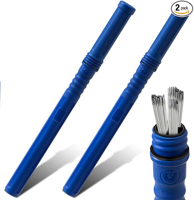 Tandefio 2pcs Welding Rod Storage 40 Inch Tig Rod Storage Canisters Welding Electrode Holder Airproof Waterproof Welding Rod Container (Blue)
