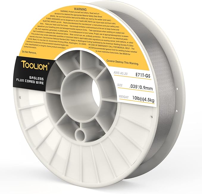 TOOLIOM E71T-GS .035" Diameter 10-Pound Spool Flux Core Self-shielded Carbon Steel MIG Welding Wire