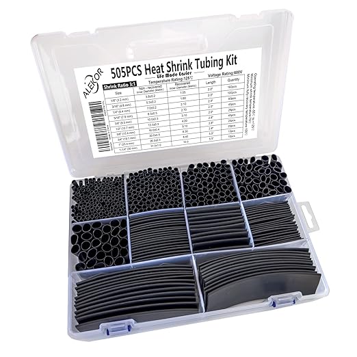 10 Sizes 505 Pieces Large Adhesive Heat Shrink Tubing Kit 3:1 Ratio Industrial Marine Grade Waterproof