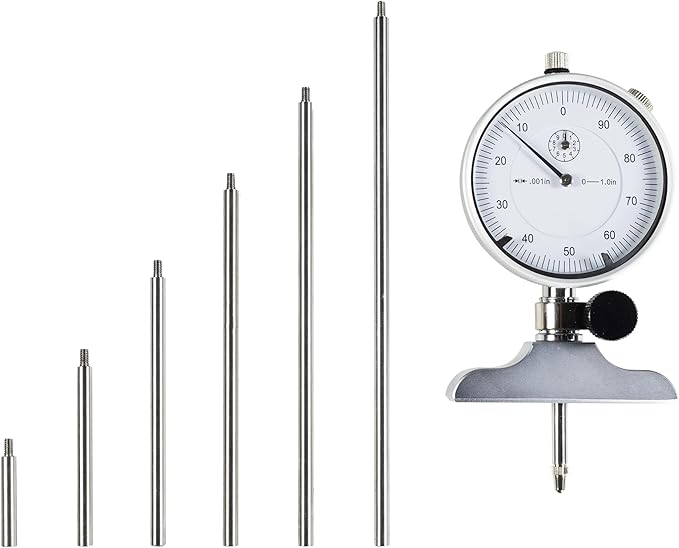 HFS(R) Dial Depth Gage Set - 0-22" Range with Interchangeable Rods