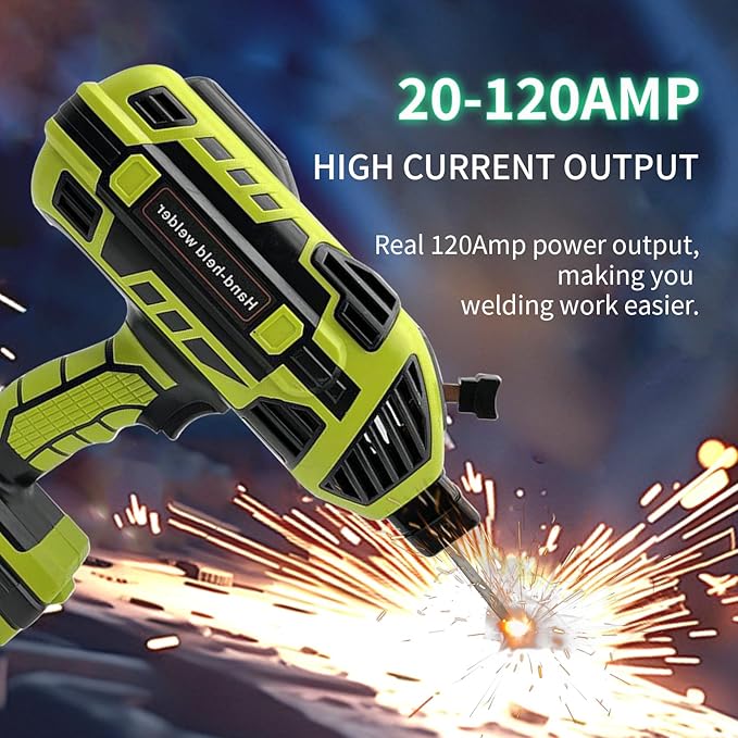 Portable Welding Machine Handheld Welder: IGBT Inverter Hand Held ARC Welder Gun with 6 Variable Current Adjustment - Welder Machine 110v Electric Welding Equipment for 3/32"-1/8" Wire Rods (Green)