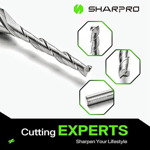 Extra Long Spiral Upcut Router Bit 1/4 Inch Shank 1/8 Inch Cutting Dia. 1'' CL. 3'' OVL. Carbide Upcut CNC Router Bit, Ideal for Wood Engraving and Plunging Applications