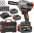 1400N.m Cordless Impact Wrench, 1/2' 21V Heavy Duty Brushless Impact Gun with 2 x 4.0Ah Battery & 5 Sockets, 3 Speeds Adjustment, 1050ft-lbs Electric Pistola Llave de Impacto for Car Truck Tires Mover