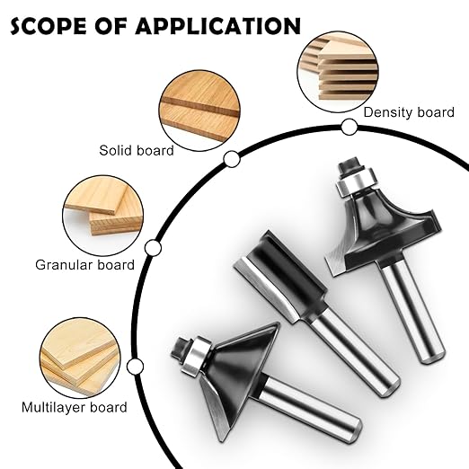 Router Bits 1/4 Inch Shank 50 Pieces, Tungsten Carbide 1/4" Router Bit Set, for Professional and Beginners Carpenter