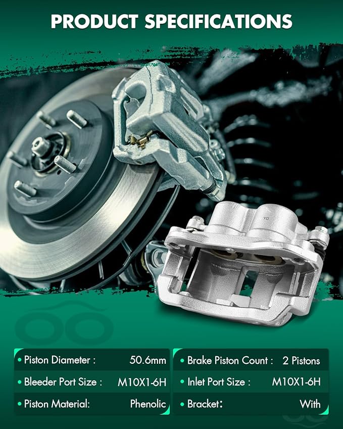 SCITOO 18B4935 Rear Right Disc Brake Caliper w/Bracket Fit For Chev For Express 2500 2003-2020,For GMC For Savana 2500 2003-2020,For GMC For Savana 3500 2003-2020, Double Pistons