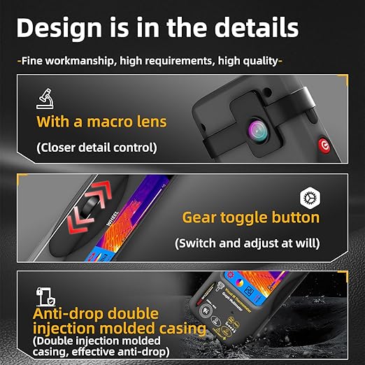 BSIDE Thermal Imaging Camera Multimeter 320×320 Resolution with 20000 Words Multimeter Function 3.98'' Touchscreen 25Hz Infrared Thermal Camera (-20-550℃) 15 Thermal Palettes TRMS Auto-Ranging Tester