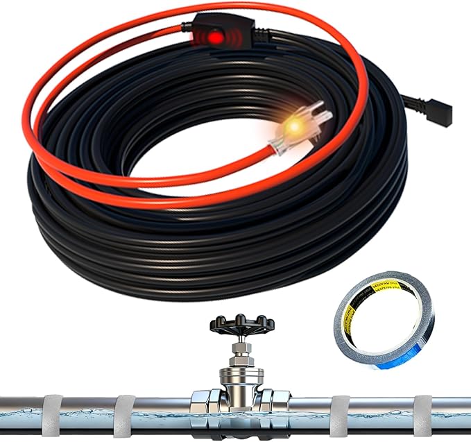 HEATIT Heat Tape Electric Heating Cable Automatic Heat Tape Pipe Freeze Protected Heated Cable 14 Feet