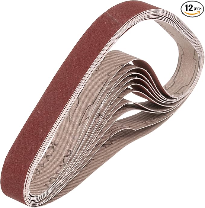 HARFINGTON 1 x 42 Inch Sanding Belts, 12 Pcs 240 Grits Aluminum Oxide Abrasive Belt Sander File Belt for Woodworking, Metal Polishing, Knife Sharpener