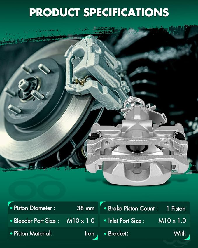 SCITOO 18B5425 18B5424 Rear Left & Right Disc Brake Calipers Assembly w/Bracket For Dodge For Dart 2013-2016