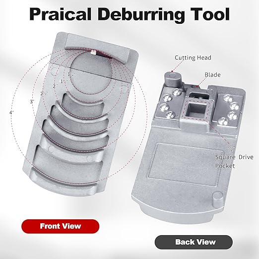 Deburring Tool for Plastic Pipe, Suitable for 6 Pipes Size from 1-1/4 to 4-Inch, Professional PVC Pipe Reamer, Deburring Tool for PVC chamfering Tool, PVC Chamfer Tool, Creates Smooth Chamfer