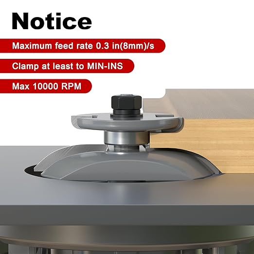 Professional Cove Raised Panel with Back Cutter Router Bits 1/2 Inch Shank for Cove-Cut and Making Cabinet Door, 3-1/8 Inch Diameter, Used in Combination with Rail and Stile Router Bits