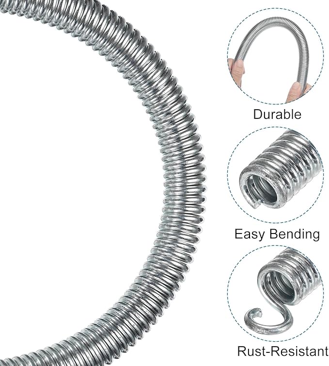 MECCANIXITY Spring Tube Bender OD 12mm/0.47" Steel Spring Pipe Copper Tubes 1100mm/43.31" Long for 5/8" Copper Pipe(16mm) in Home Renovations,Electrician Wiring Bending Pipe(insert-pipe use)