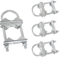 Double Antenna Mast Clamp V-Jaw Bracket U Bolts Pipe Mounting Hardware Heavy Duty Mast to Mast Mount Bracket Kit for Outdoor Antenna 4 Sets