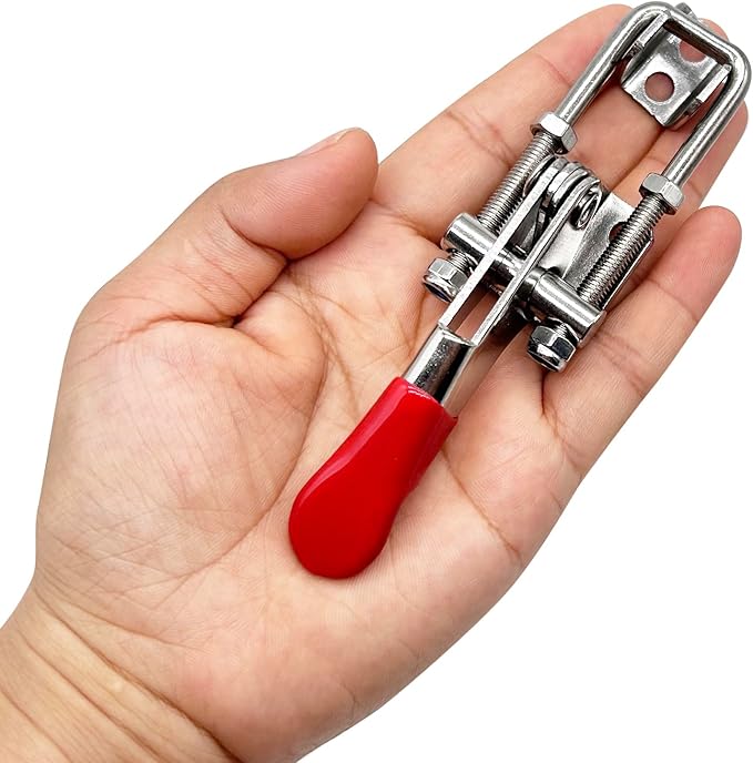 2pcs Heavy Duty Toggle Clamp Capacity 400LBs, 304 Stainless Steel Adjustable U Bolt Holding Quick Release Latch (40323-2pcs)