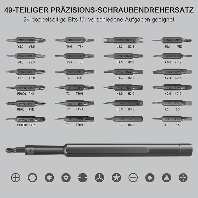 Precision Screwdriver Set 49 in 1 SHARDEN Small Screwdriver Set Magnetic Repair Tool Kit for Laptop, iPhone, Cell Phone, PC, MacBook, Tablet, Computer, PS5, PS4, Electronic, Glasses, Watch