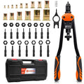 HARDELL Rivet Nut Tool Kit, 16-Inch Release Rivnut Tool with 15 Metric & SAE Mandrels, 125Pcs Nutsert Assortment & Rugged Carrying Case
