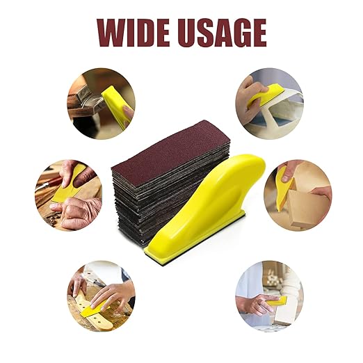 Micro Sanding Tools Finger Sander for Crafts with 100 Sheets Sandpaper-Grit 40 60 80 100 120 180 240 320 400 600 Detail Handle Sanding Tools for Small Projects, Craft, Wood