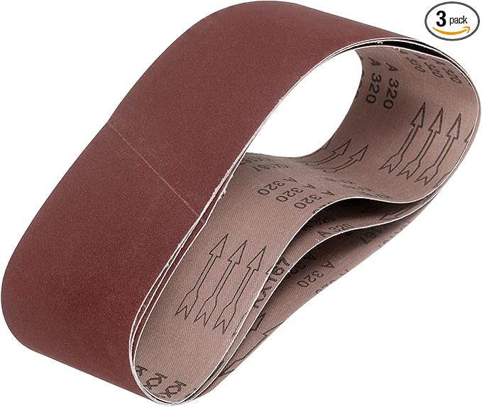 HARFINGTON 4 x 36 Inch Sanding Belts, 3 Pcs 320 Grits Aluminum Oxide Abrasive Belt Sander File Belt for Woodworking, Metal Polishing, Knife Sharpener