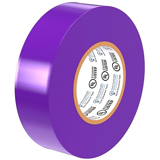 OHLECTRIC Professional Grade Vinyl Electrical Tape (1 Pack) Purple - 7 Mil Thick Flame-Retardant, Heat & Weather Resistant 3/4 Inch x 60 Feet | Ideal for Contractors & Electricians